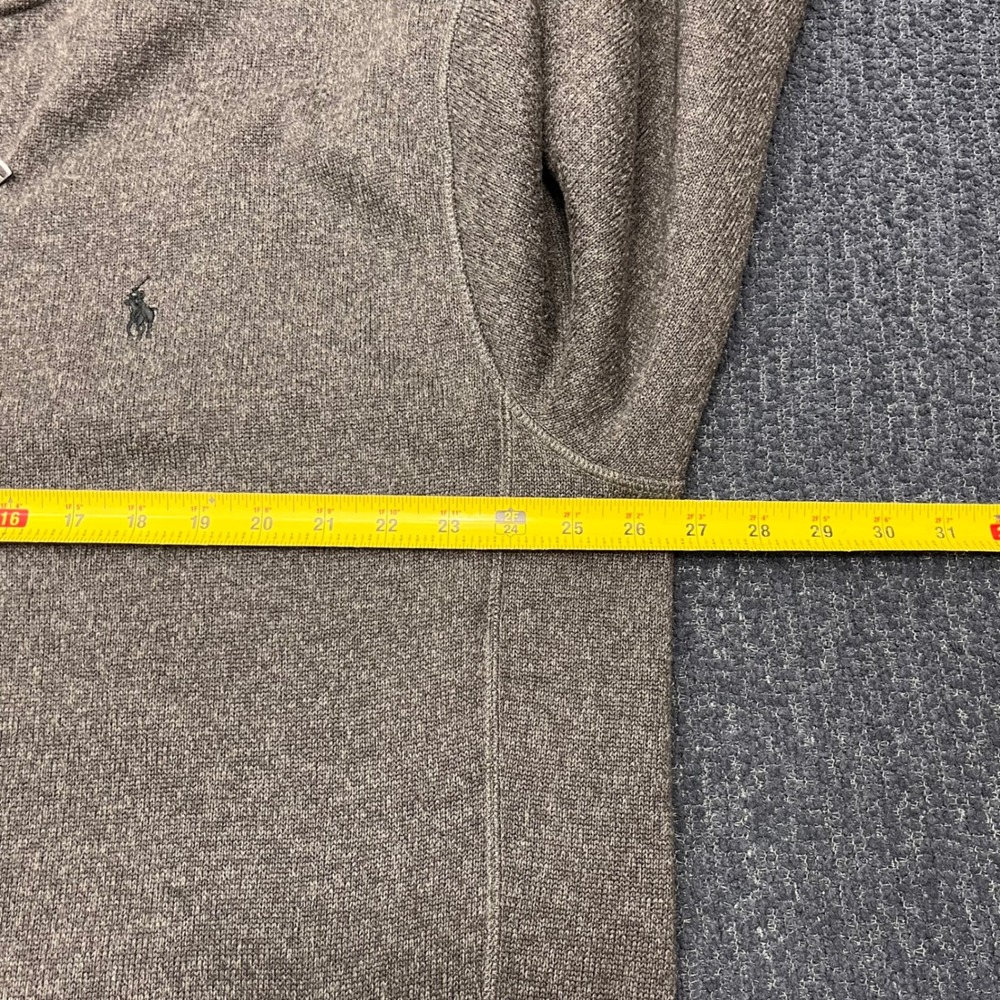 Polo Ralph Lauren Mens XLT Brown Heathered Full Zip Fleece Sweater Jacket Logo - Picture 9 of 10